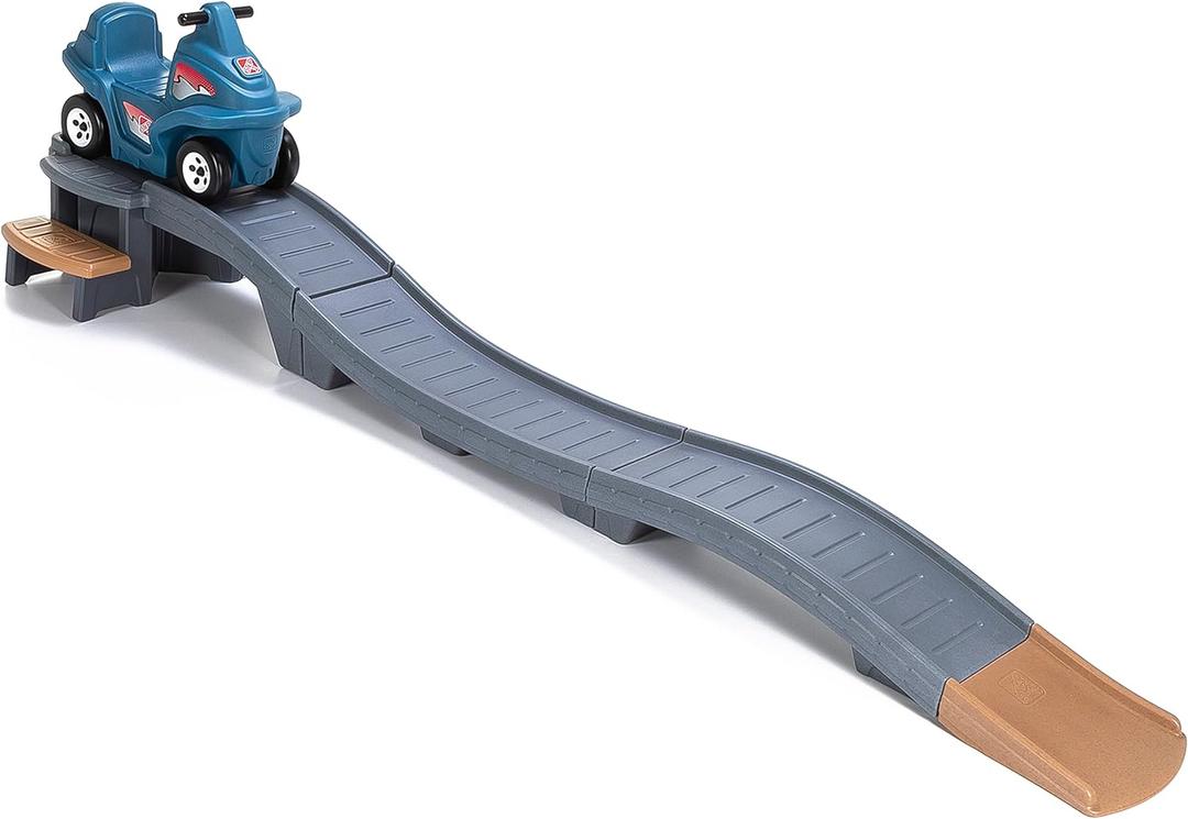 Step2 Up & Down Roller Coaster Kids Ride On Toy, Push Car, Indoor/Outdoor Playset, Made of Durable Plastic, Max Weight 50 lbs., for Toddlers 2-5 Years Old, Gray & Blue