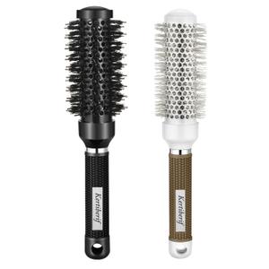 Round Brush for Blow Out, Round Hair Brush Set for Blow Drying, Nano Thermal Ceramic Ionic Tech, with Boar Bristles, for Styling, Curling, Add Volume (2Pack - 2.4/2.0 Inch, Barrel 1.3 Inch)