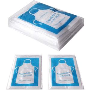 JIAKAI 23 x 37 inches Clear Polyethylene Waterproof Disposable Aprons For Cooking, Serving, Painting or Dish-Washing-100pcs