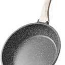 CAROTE Non Stick Frying Pan Skillet, Omelet Pan, Healthy Non Toxic Granite Chef Pan, Induction Compatible Egg Frying Pan with Heat-Resistant Handle, PFOA-Free,Black, 12"
