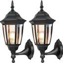FUDESY Outdoor Wall Porch Lights, Exterior Waterproof Wall Sconce Light Fixture, Black Plastic Wall Lantern Wall Mount Lighting for Front Door, Garage, Patio, FDS341B2 (Bulb Included)