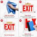 4 x EXIT Sign Stickers, 5-Pack 107 Inch, High-Visibility Red & White Self-Adhesive Vinyl Emergency Exit Decals, Waterproof, UV-Resistant for Home, Business or Office Doors, Window & Walls