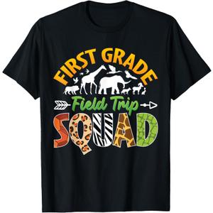First Grade Zoo Field Trip Squad Matching Teacher Students T-Shirt, Size: 4T