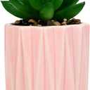 Succulent Plant Pots Ceramic Plant Pots and Drainage Hole Bonsai Planter Small Flower Pots for Indoor Outdoor Use for Home Office Garden Decoration, Plants Not Included(Pink, 2 Packs)