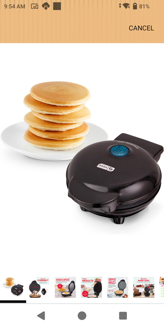 Dash Mini Maker Griddle - Compact Griddle for Creative Homemade Treats - Nonstick Surface, Quick Heat-Up System & Space-Saving Design - Black