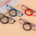 Magnetic Blue Light Blocking Reading Glasses for Presbyopia, Blue Light Filter, and Interchangeable Adjustable Straps (Brown)