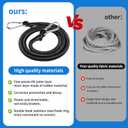 2PCS 10' Foam Water Pad Mat Bungee Cord, Floating Mat Bungee Cord with 2 Stainless Hooks, Floating Water Mat Tether, Foam Lake Mat Cord Secure Mooring Prevent Drifting Away
