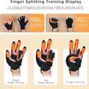 Rehabilitation Robot Gloves, Finger Exerciser for Stroke Recovery Hand Glove Equipment Hand Function Rehabilitation (Orange Right Hand L) (Black)