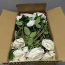 Hananona Artificial Roses in Bulk, Fake Velvet Silk Roses Realistic Rose for Wedding Centerpieces Flower Arrangement Home Decor (50, White)