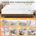Electric Heated Mattress Pad Queen Size Dual Control Bed Warmer, Deep Pocket, Side Storage Pouch for Controller, Machine Washable, 3D Air Layer Fabric, 60"x80", Grey
