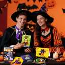 4 x Ceiba Tree Halloween Cards with Envelopes for Kids Glitter Foil Die Cut 12 Pcs 3.75X5.2 inch Message inside Trick or Treat Witch Vampire Skeletons Haunted House Pumpkin Jack-o'-lanterns Bats Spiderwebs