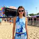 uideazone Girls 3 Piece Bathing Suit Summer UPF 50+ Racerback Swimsuit with Shorts Beach Tankini Sets 8-16 Years (Blue)