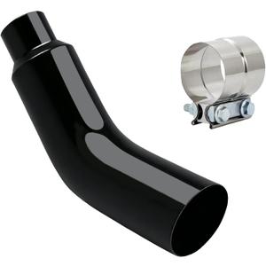Universal 4 to 6 Inch Exhaust Elbow with Clamp, Chrome & Black Spraying Diesel Exhaust Tip for Trucks and Cars