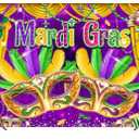 8X6FT Mardi Gras Backdrop Purple Gold Mask Mardi Gras Party Decorations Carnival Birthday Masquerade Photography Background Wedding Dress-up Party Banner Photo Shoot Props