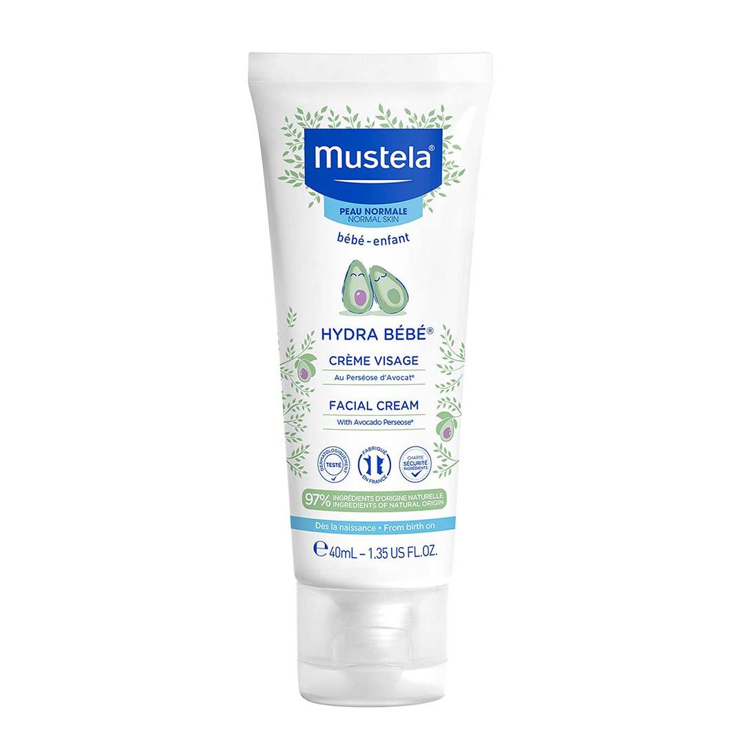 Mustela Hydra Bebe Face Cream Daily Baby Moisturizer with Natural Avocado, Jojoba Oil & Shea Butter - 1.35 fl. oz. 
