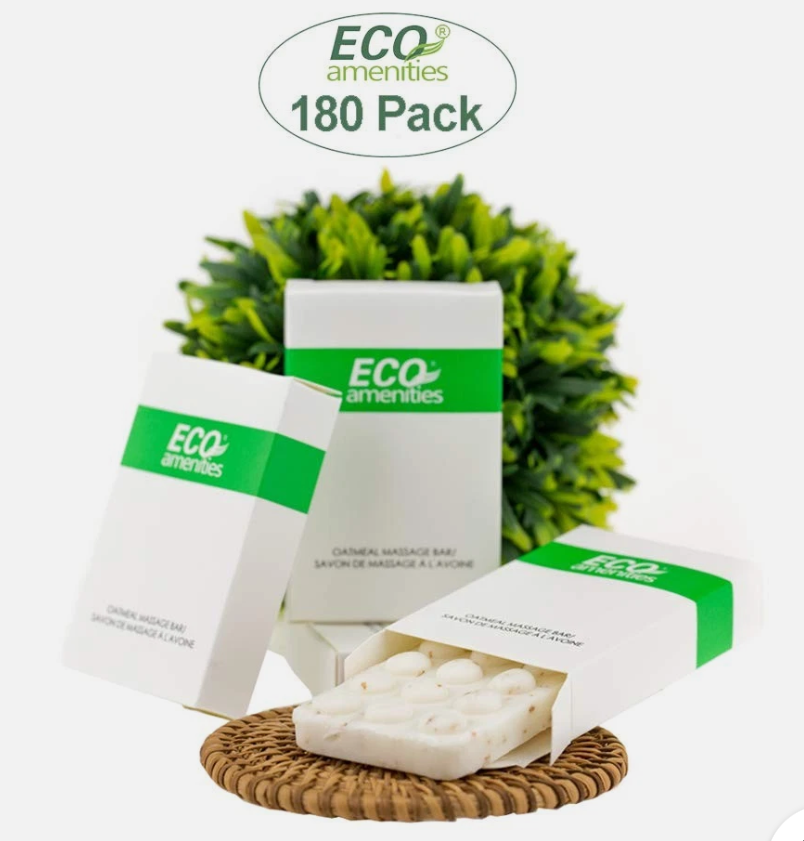 ECO Amenities Spa Paper Box Individually Wrapped 1.5 ounce Oatmeal Massage Soap, 180 Bars per Case by ECO Amenities