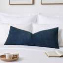 Kevin Textile 14x36 Inch Long Lumbar Cover 1 Pack Soft Boucle Textured Decorative Waterproof Rectangle Cushion Elegant Accent Pillows for Couch Sofa Chair Bed Home Decor Indoor Outdoor, Navy Blue