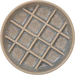 Ceramic Slow Feeder Cat Bowls 6 Inch Shallow Whisker Friendly Cat Food Bowls Grid Cat Dishes Pet Plate for Cat and Puppy, Dishwasher Safe (Grey)