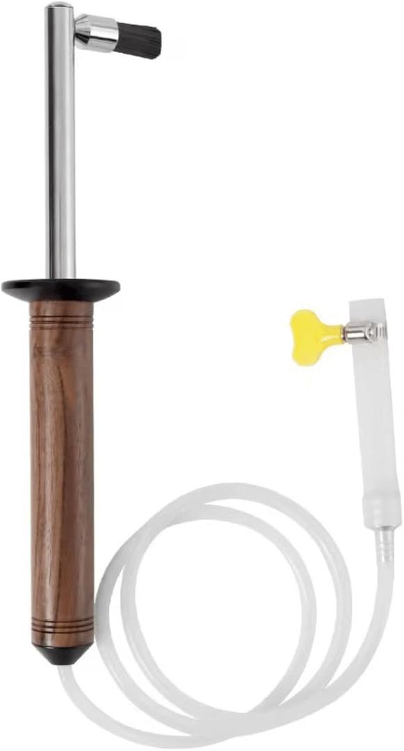 Coffee Machine Steam Cleaning Brush, Walnut Wood Handle, High Pressure Steam Wand Cleaner with Heat-Resistant Nylon Head