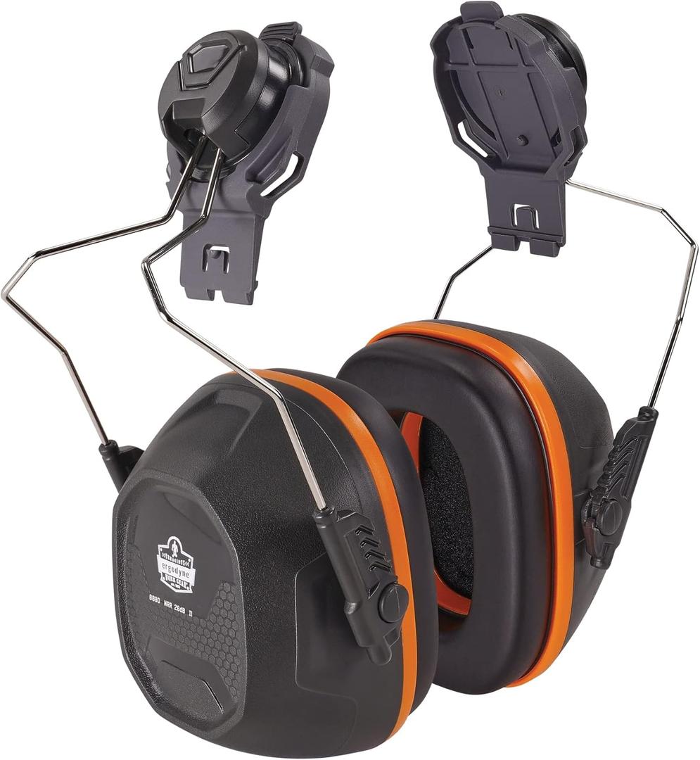 Ergodyne Skullerz 8880 Hard Hat Mounted Earmuffs, NRR26dB (One Size, Gray)
