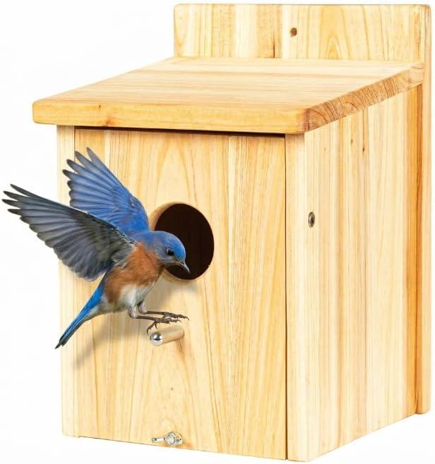 Wooden Bird Houses for Outside Birdhouses Nest Bluebird House for Cardinals Finch Wren Swallow for Garden Viewing 1B (6inch6inch9inch)
