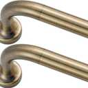 Antique Bronze Curtain Rods 2 Pack,1 Inch Disc Curtain Rods for Windows 28 to 48",Blackout Wrap Around Curtain Rod with Aluminum Finials and Brackets,No Screw Disassembly Adjustable Curved Curtain Rod
