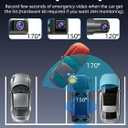 3 Channel 5G WiFi Dash Cam, 4K+1080P+1080P Dash Cam Front and Rear with 64GB Card, Dash Camera for Car with HDR IR Night Vision, G-Sensor, 24/7 Parking Mode, WDR, Support 128GB Max - Silver