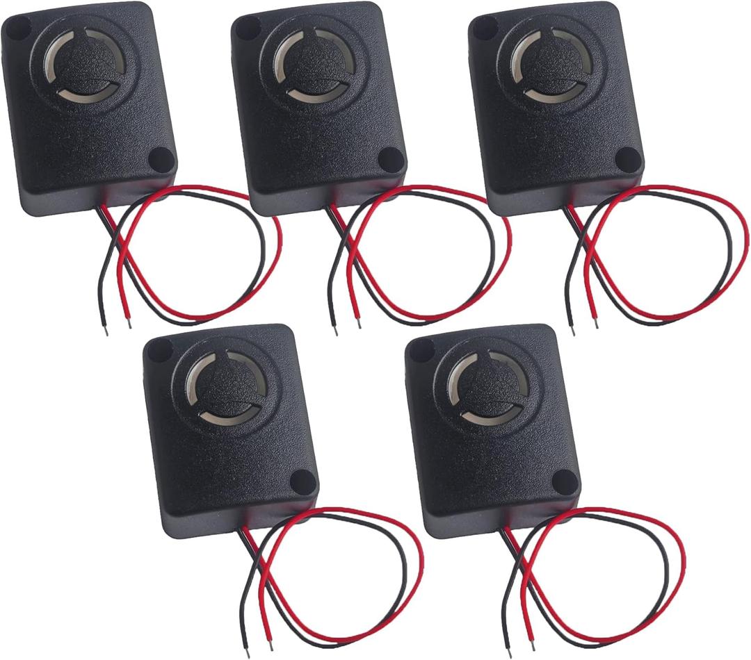12V DC Black Mini Piezo Alarm Siren 110dB Insurance Safes Anti-Theft Alarm High-Decibel Buzzer for CarPack of 5