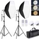 Torjim Softbox Lighting Kit - 30"X30" Professional Photography Lighting for Filming, Model Portrait, Product & Fashion Photography (30" octa + 2Pcs)