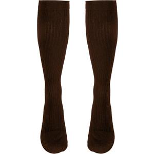 NuVein Compression Socks, 15-20 mmHg Support for Men, Padded Cushion Foot, Knee High, Closed Toe, Brown, X-Large