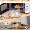 Microwave Splatter Cover for Food, Upgraded Microwave Cover with Water Steamer, Integrated Handle, Plate Covers, Splatter Guard, Cookware Lid, House Essentials for Gift, 10 Inch