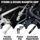 GRENPRO Magnetic Tool Mat 2-Pack, Non-Slip Magnetic Tool Organizer & Telescoping Magnetic Tool, Heavy-Duty Tool Pad for Mechanics, Garage, Workshop & Auto Repair (Black & Yellow)