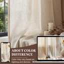 jinchan Beige Linen Blend Curtains 90 Inches Length 2 Panels for Bedroom Living Room, Light Filtering 50 Inches Wide Natural Farmhouse Drapes with Rod Pocket Back Tab (50W x 90L, Ecru)