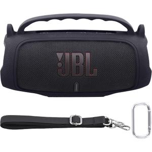 Silicone Case Compatible with JBL Charge 5 Portable Waterproof Bluetooth Speaker(Black Silicone Cover)