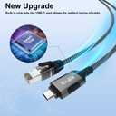 USB C to Ethernet Cable 10FT, Type C to RJ45 Cord, Gigabit Directly Connected, Thunderbolt 3/4 Compatible, for MacBook Pro/Air, iPad Pro, XPS, iPhone 17/16/15 Series, Galaxy S25, Laptop, Tablet, etc