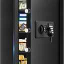 5.1 Cuft Large Home Safes Water and Fireproof with Digital Keypad & Key Lock, Fire Security Safes with 3 Removable Shelves, Anti-Pry Safe Box for Money Documents Jewelry, 23.62"H x14.96"W x 12.2"D