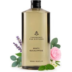 AromaPlan Hotel Scents Minty Eucalyptus 16 Fl Oz (473ml), Home Luxury Aroma & Hotel Diffuser Oil- Hotel Diffuser Oil for Aromatherapy- USA Made, Bigger Bottle, Bolder Aroma & Longer Lasting