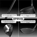 XINGGM XF02 Golf Fairway Wood-Premium Golf Club 3 Wood/ 2 Wood RH, High-MOI&Low CG Sole, Master The Fairway Wood with Ease (Graphite, 3 Wood, 2 Wood, Stiff, Right)