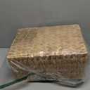 StorageWorks Wicker Basket with Scalloped Edge Lid, Handwoven Water Hyacinth Baskets for Bedroom, Living Room, 13" L x 9 " W x 6" H