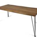 Christopher Knight Home Kama Patio Dining, Rectangular, 72", Acacia Wood Table Top, Rustic Iron Hairpin Legs, Teak Finish, Metal