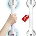 Shower Grab Bars, 2 Pack 16 inch Suction Cup Grab Bar for Bathtubs Showers for Wall, Shower Handrails for Seniors, Duty Shower Handle Removable, Bathroom Safety Grip, Heavy Suction Cup Grab Bar
