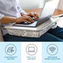LAPGEAR XL Designer Lap Desk with Phone Holder and Device Ledge - Gray Damask - Fits up to 17.3 Inch Laptops - Style No. 45524