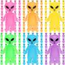 CroBlissful 60 Pcs Colorful Mini Alien Figures Bulk Glow in The Dark Little Tiny Alien Figurines to Hide Luminous Prank Gifts for Space Party Favors Small Rave Trinkets Goodie Bag Fillers