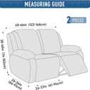 TAOCOCO Recliner Loveseat Cover, Stretch Jacquard Reclining Loveseat Cover Furniture Protector Sofa Slipcovers 2 Seat Recliner Covers with Elastic Bottom for Kids, Pets (Dark Grey)