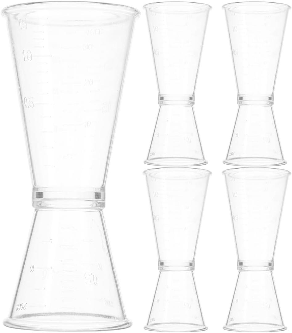 iplusmile 10 Pack Double Head Bartender Jigger Set Clear Plastic Measuring Cups 20-40Ml Accurate Cocktail Ounce Cups Bar Tool for Mixing Drinks