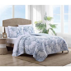 Tommy Bahama - Twin Quilt Set, 100% Sot & Reversible Cotton Bedding, Lightweight for Year Round Comfort, 2 Piece Bed Set with Matching Pillowcase (Kayo Blue)