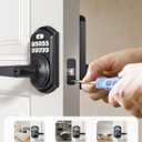 TEEHO TE004 Keyless Entry Keypad Door Lock with Handle - Smart Digital Electronic Lock for Interior Door with Anti-Peeping, Auto Lock & Passage Mode - Easy Installation - Matte Black