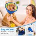 Soft Dog Cone Collar Alternative - Adjustable Comfy Cones for Large/Medium/Small Dogs to Stop Licking After Surgery, Comfortable Fabric Elizabethan Collars, Head Cone of Shame for Neuter Recovery (L) (Blue, L)