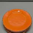 Melamine Salad Plates Set of 6, Lightweight Dessert Plate, 9 Inch Small Dinner Plate, Farmhouse Plates for Lunch, Cake, Bread, Snack, or Appetizer, Orange Color