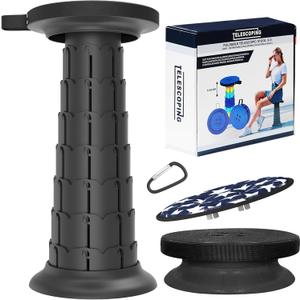 2025 Upgraded XXL Collapsible Stool with Cushion 20.4", 200Kg Max Weight, Wider & Taller Pop Up Seat, Heavy Duty Portable Retractable Folding Stool or Travel Foot Rest, Gift for Camping & Outdoors (25x25x52cm, New Black)